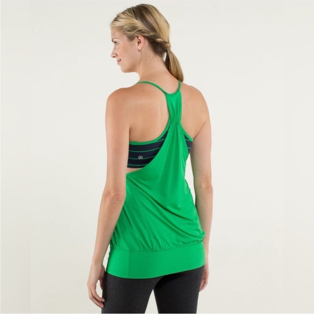 Lululemon No Limits Tank Green Bean / Slalom Stripe Inkwell / Inkwell
